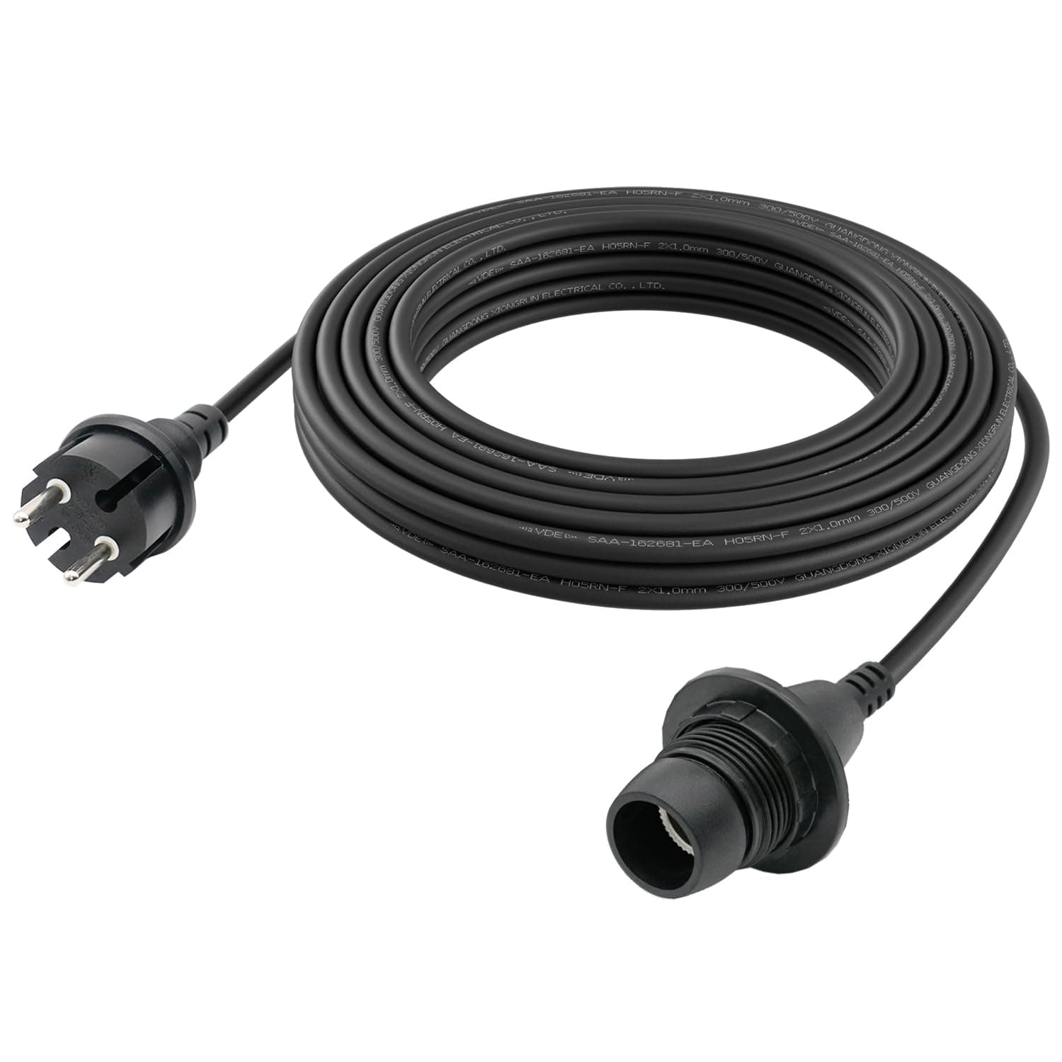 FIRMERST Wasserdichte Lampenfassung E14 mit Kabel Outdoor 10m IP44 10 M Schwarz 🌧️☀️💡