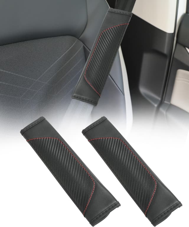 🚗 Gurtpolster Auto: Hochwertiges Kohlefaserleder | Modisches Design | Weich und Bequem | Einfach zu Installieren | Vielseitig Einsetzbar 🚗
