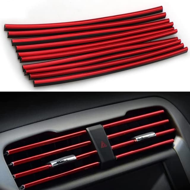 🚗 Auto Lüftungsschlitz Dekoration FaJoek 10 Stück 20cm Auto Luftauslass Dekoration Streifen