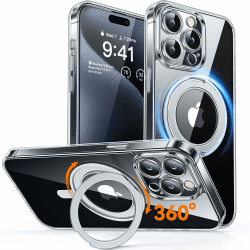 CANSHN 360° Ständer für iPhone 15 Pro Max Hülle mit Kameraschutz für Magsafe (Magnetischer Robust Standring) 📱