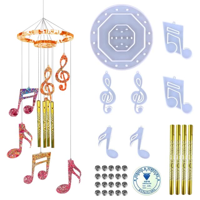 DeryArcle Windspiel Silikonformen Set 🎐 - DIY Kunsthandwerk Anhänger Dekoration
