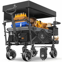 🌟 KESSER® Bollerwagen Faltbar GTS-9100 mit Dach 🌈 Handwagen klappbar belastbar bis 150kg 🚗