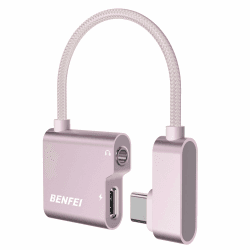 BENFEI 2in1 USB C auf Audio Klinke Adapter und PD 60W Schnellladung, USB C auf 3.5mm Aux Kopfhörer mit DAC-Chip für iPhone 15 Pro Max/15 Pro/15 Samsung Galaxy S24/S23/S22 Ultra iPad Pro Pixel 8 (Rosa) 🎵🔋