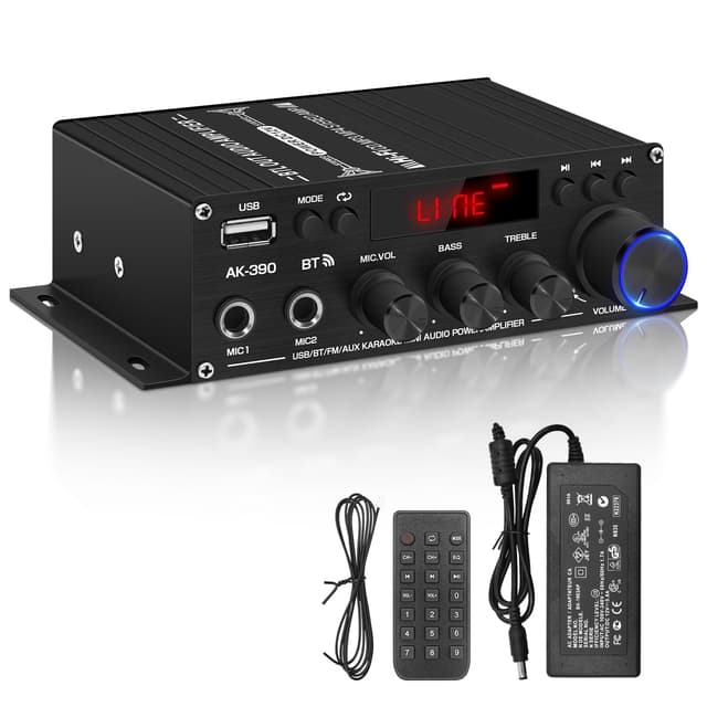 Romicta HiFi-Verstärker AK390, Mini Bluetooth Stereo-Audioverstärker Receiver 12V/ 220V 800W 🎶🔊