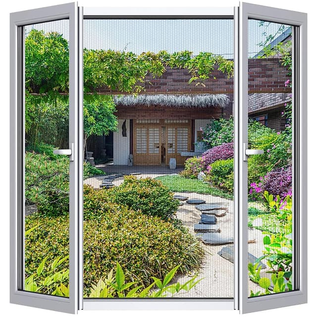 Fliegengitter Fenster 2-er Set 250 * 150cm | Insektenschutz | 🏡 Einfach zu installieren | 🦟 Moskitonetz | 2 Stück Schwarz