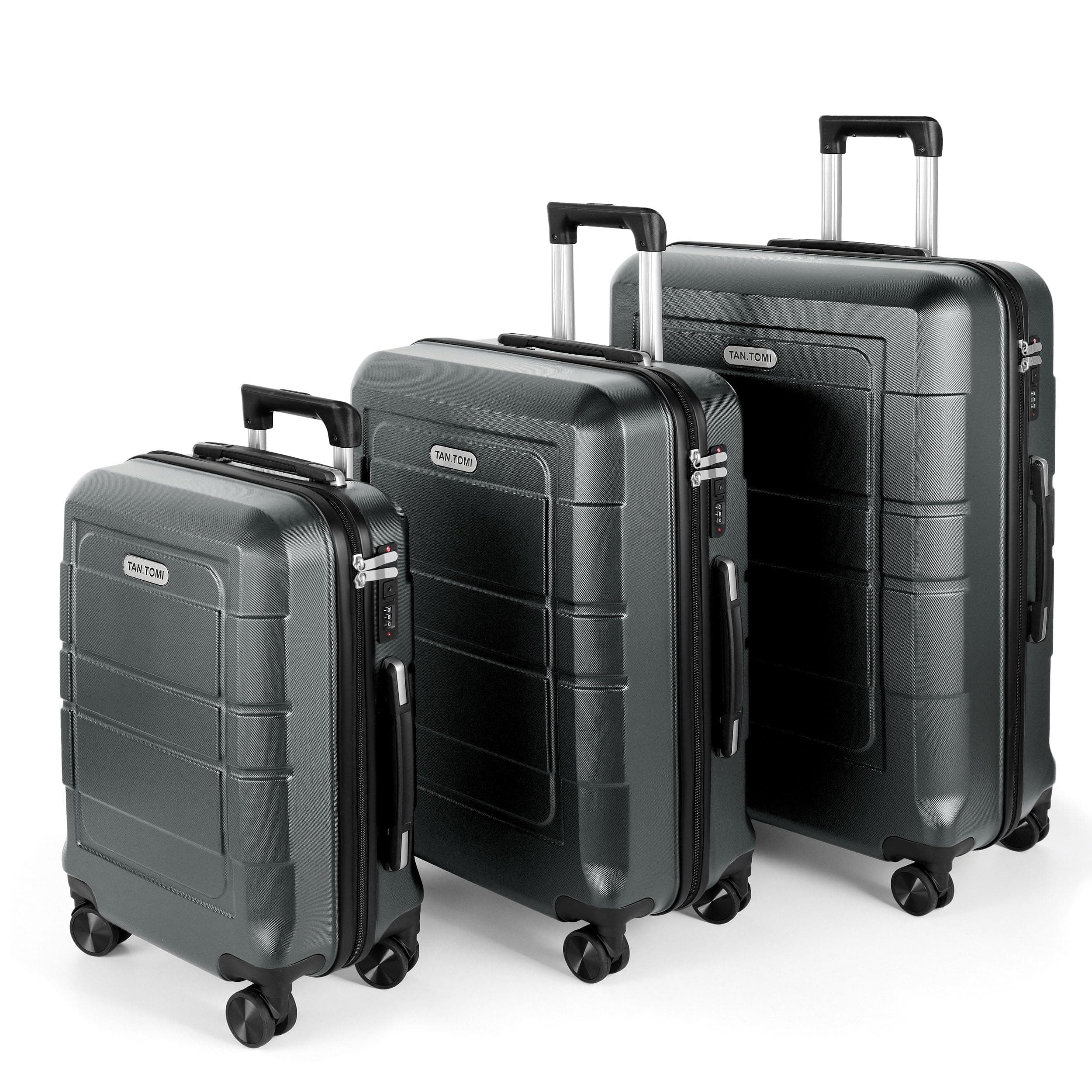 🧳 TANTOMI Kofferset 3 Teilig Hartschale aus ABS+PC – Reisekoffer Set mit 4 Drehbaren Rollen (360°) 🧳