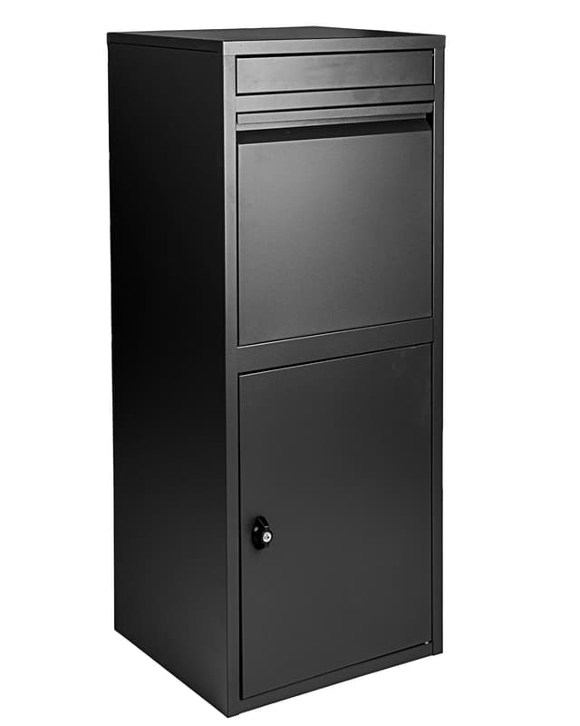 📦🔒 Ondis24 Korona Paketbox Postbox für Pakete, Päckchen, für Briefe mit Paketsafe (Schwarz) 103 cm Schwarz - Angebot!