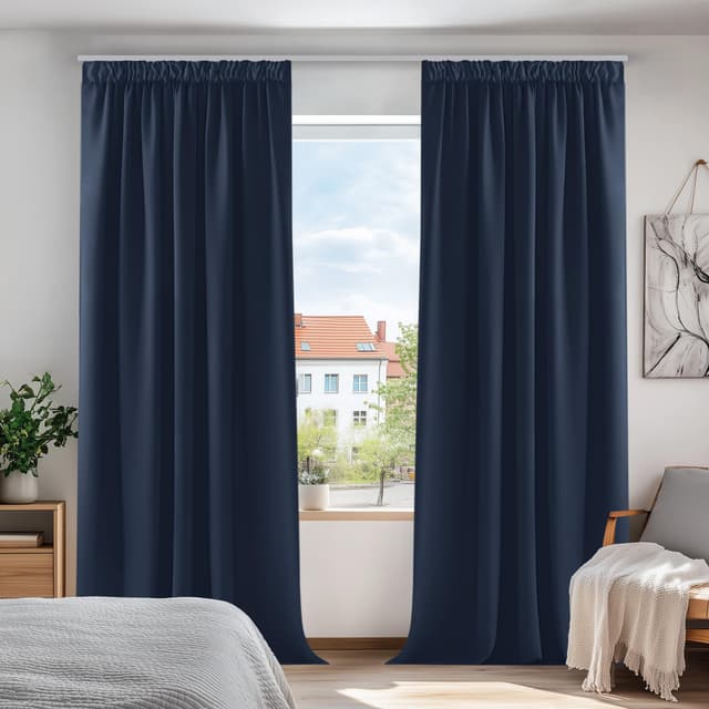 🌟 Deconovo Blickdichte Gardinen Dicke Vorhänge Verdunkelungsvorhänge mit Kräuselband