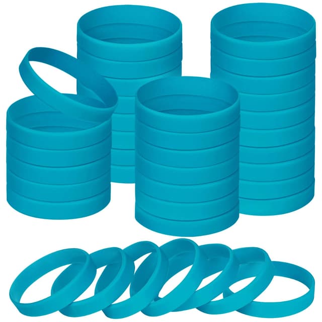 NAHRMY Silikon Armbänder Gummiarmbände 8 inch Gummi Armband Elastisches Silikonarmbänder für Sportarten Partei Geschenke Blau 7 inch für Kinder und Jugendliche 🎉🎁