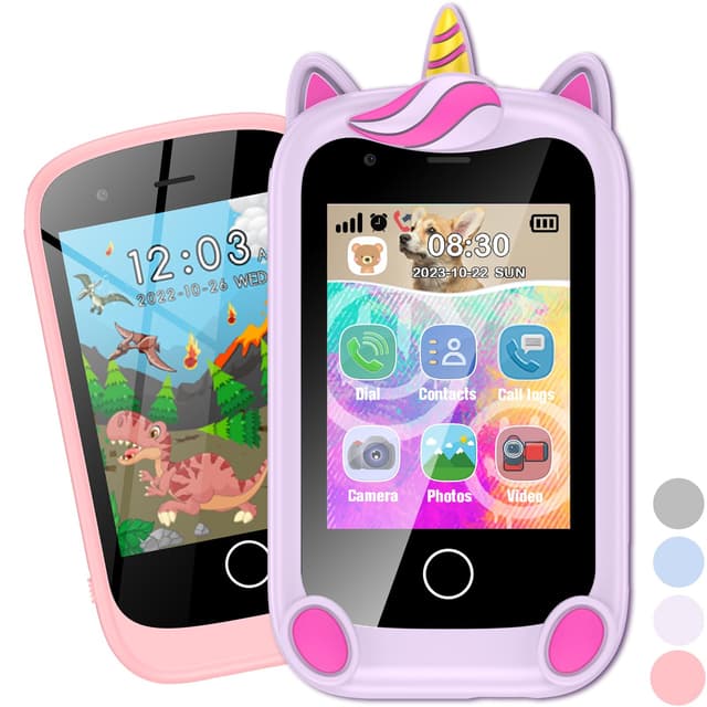 📱 Kinder Handy Smartphone für Mädchen Jungen - 28 Zoll Touchscreen Uhr Kinder mit 16 Spielen Anruf SOS Kamera Musik Schrittzähler Wecker