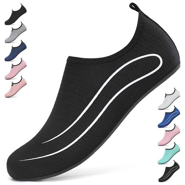 🌊🩴 BARFULKER Badeschuhe Damen Herren - Wasserschuhe Neoprenschuhe Surfschuhe Schwarz 40 EU