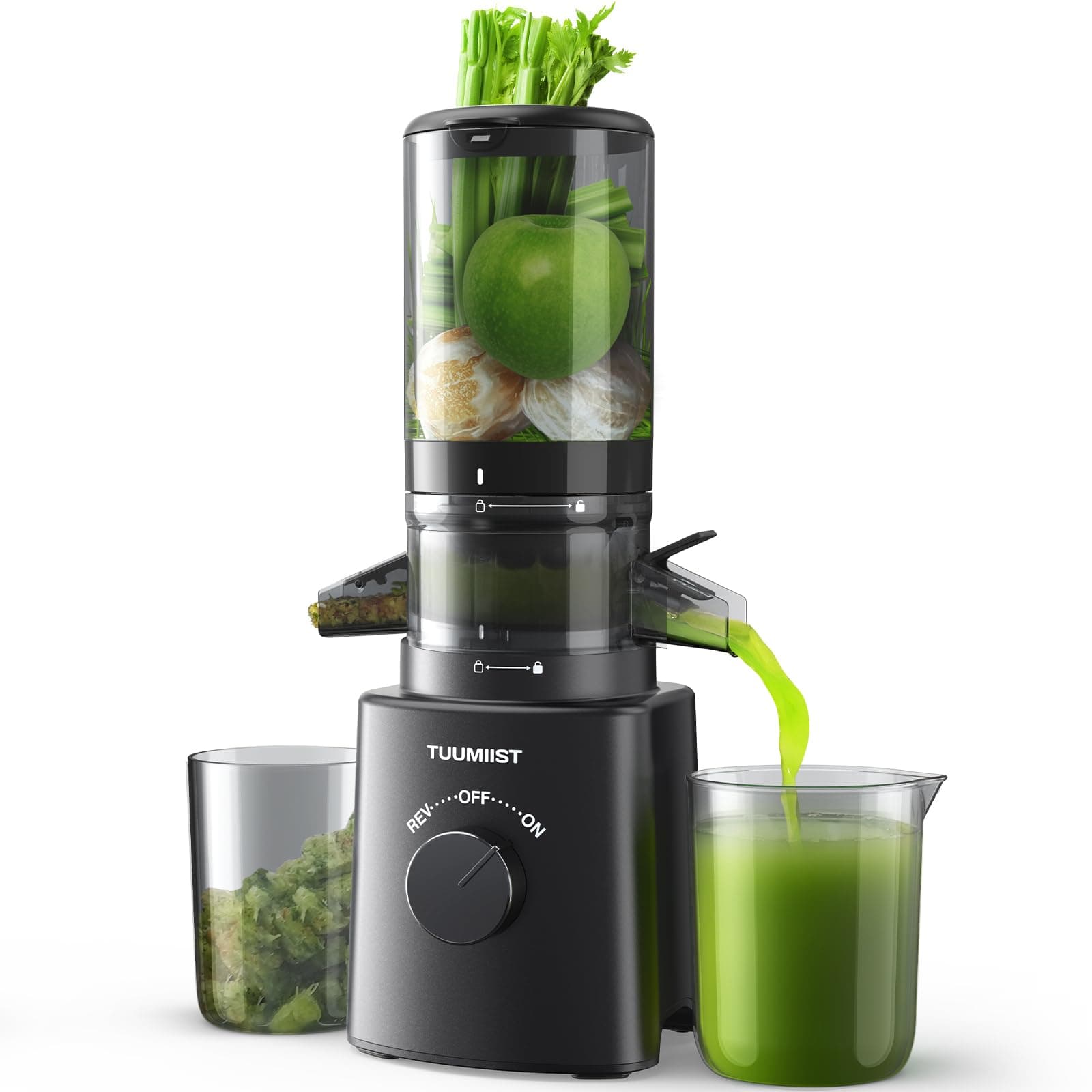 🥤 TUUMIIST Entsafter Slow Juicer mit 120 MM kleinem Einfüllschacht - Testsieger!