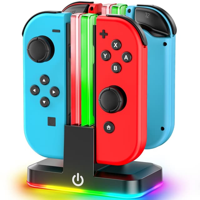🎮🔋 Nintendo Switch Joycon Ladestation mit RGB Licht - 2.5St Schnellladegerät