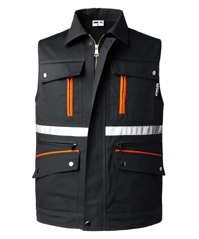 🎣📸 KTWOLEN Herren Anglerweste Fotografie Safari Weste mit Vielen Taschen Ärmellos Jagdweste Schwarz XL