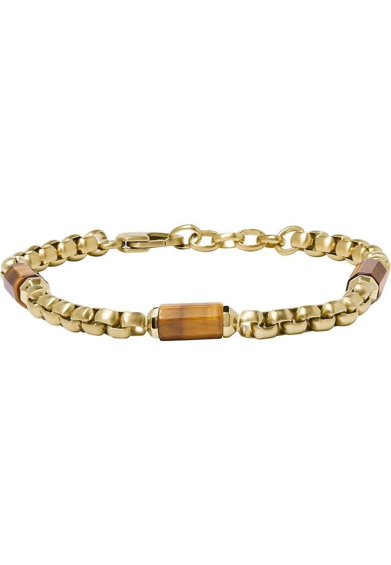 Fossil Herren Edelstahlarmband mit Karabiner oder Faltschließe in Gelbgold 😎