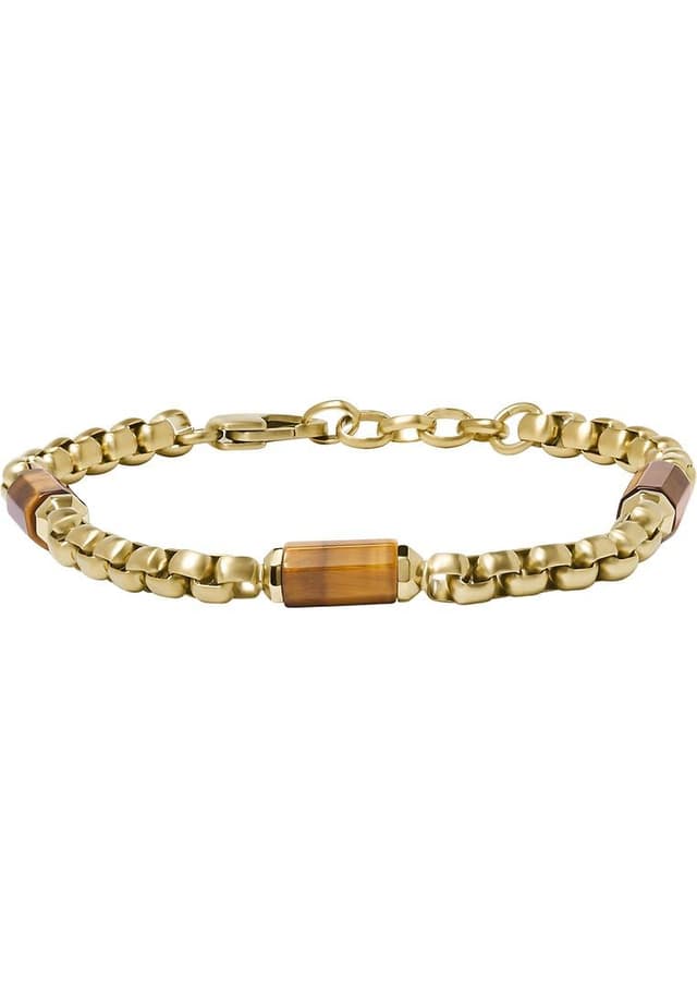 Fossil Herren Edelstahlarmband mit Karabiner oder Faltschließe in Gelbgold 😎