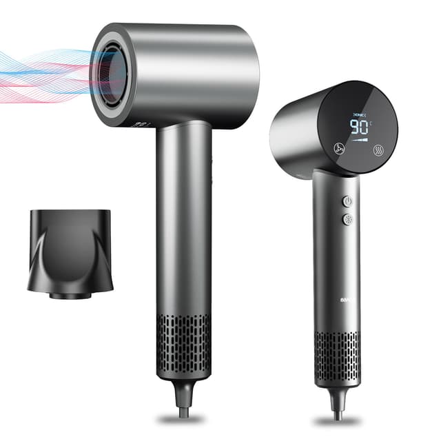 BAMCOO Föhn Fön Haartrockner Ionen Föhn Hair Dryer 1500W HD Display Temperatur Touchscreen Haartrockner