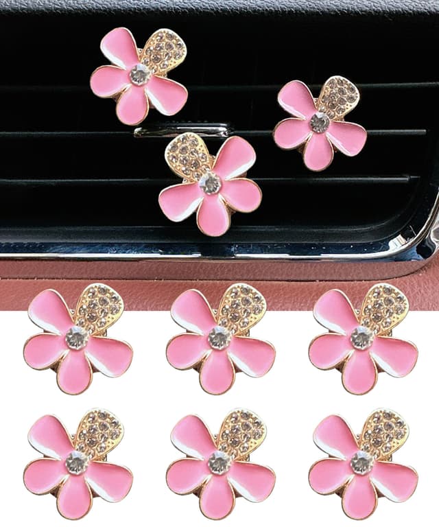 🌸 Flaconi 6PCS Auto Zubehör Innenraum,Blumen Klimaanlage Clip 🚗💨