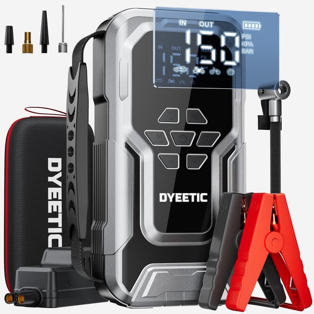 6000A Starthilfe Powerbank mit 150PSI Kompressor - 21800mAh 12V Auto Starthilfe Starter 🚗