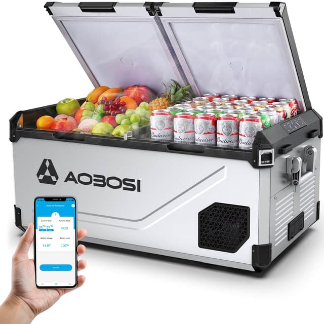 AAOBOSI Kühlbox Kompressor 75L mit Dual Zone - Premium Materialien & Energieeffizienz 🍇🍷🍸