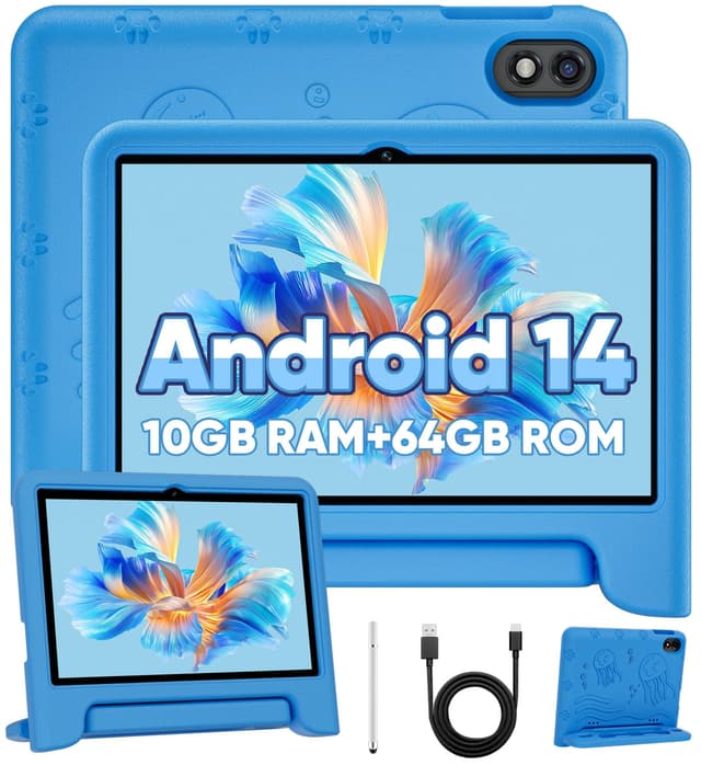TUOHAITIME Tablet 10 Zoll Kinder Tablets, Android 14 Tablet für Kinder 🎮