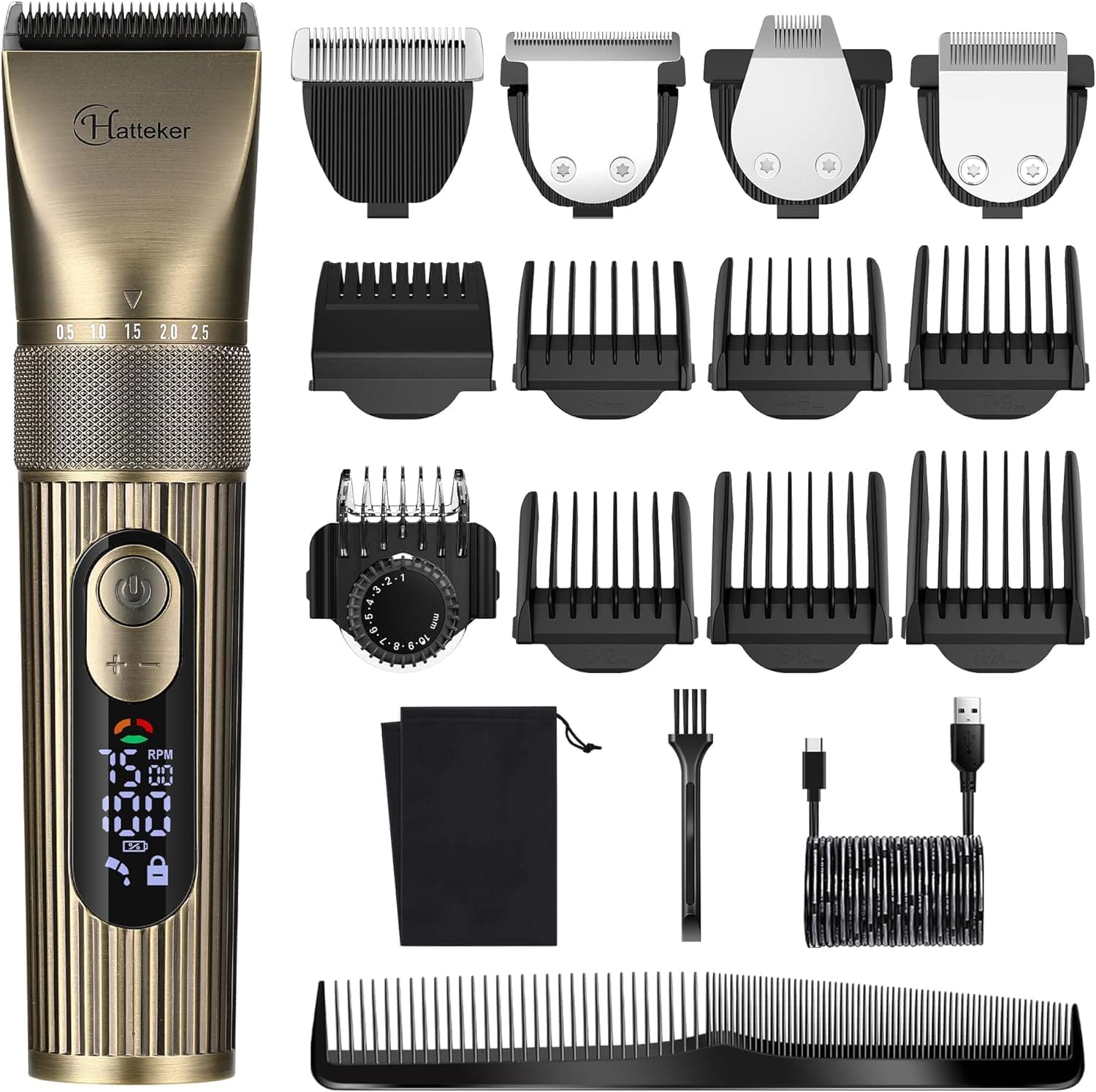 🔥 Hatteker Herren Bartschneider 4 in 1 Bronze 🔥