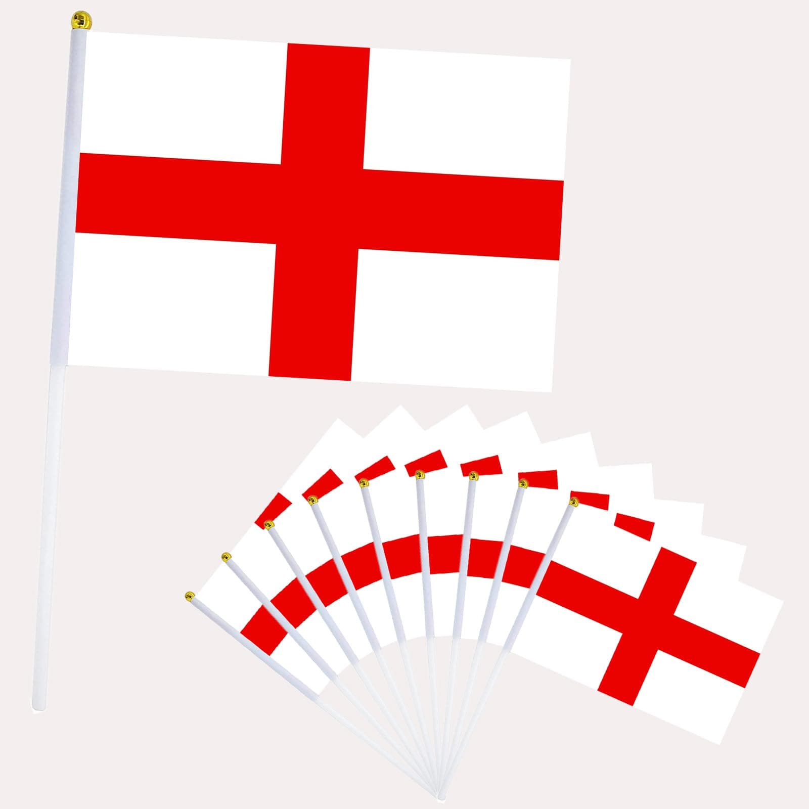 🏴 10er England Flagge Klein 21x14cm - Handflagge England Fanartikel
