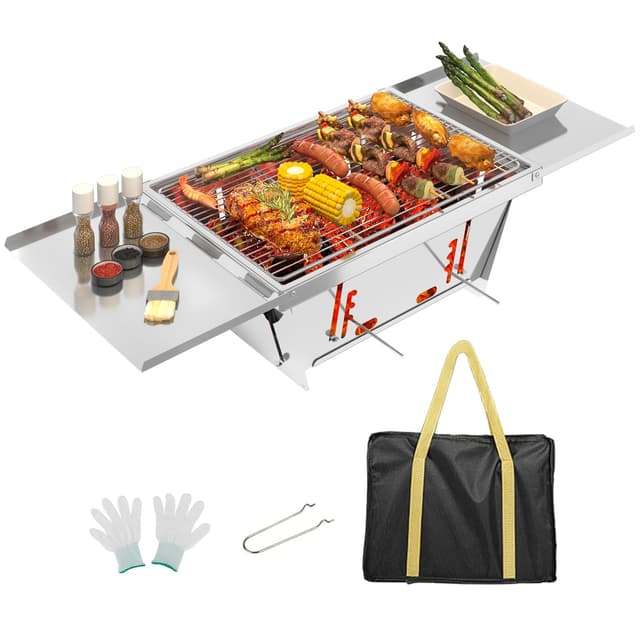 🔥 Dripex Holzkohlegrill Faltbarer & Einstellbar Campinggrill 🌭🔥