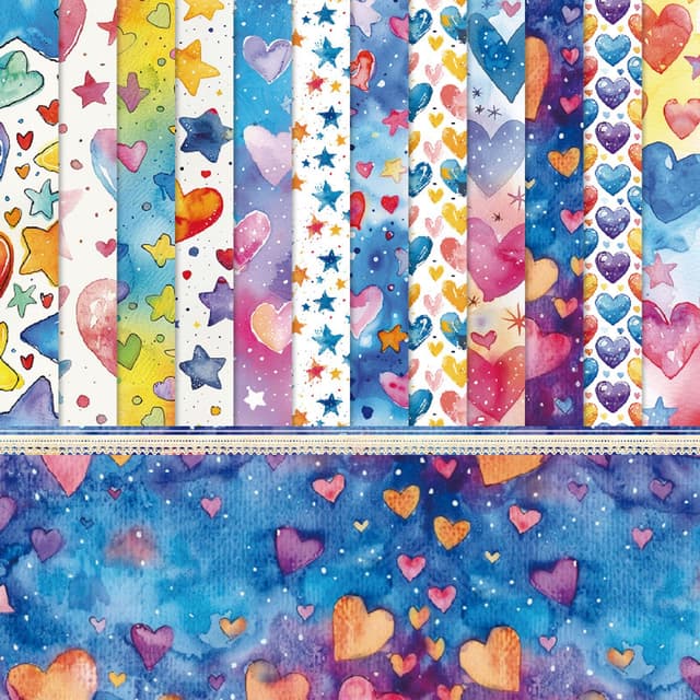 Scrapbook Papier Blau Scrapbook Bastelpapier, 48 Blatt Decoupage Papier Block 🌟🎨
