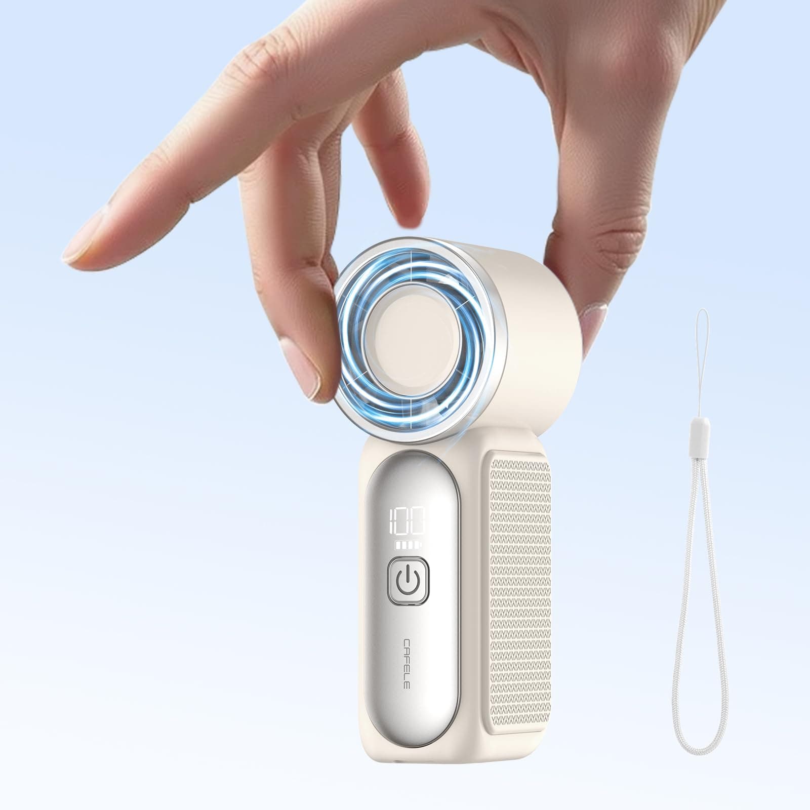 🌬️ CAFELE 2025 Ultra-tragbarer Mini Handventilator mit 23000RPM, 1-100 Geschwindigkeiten Kühlung Turbo Taschenventilator