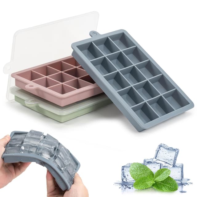 🧊🍹 Eiswürfelform Silikon 3 Stück - 15-Fach Ice Cube Tray für Whisky, Cocktails, Babynahrung