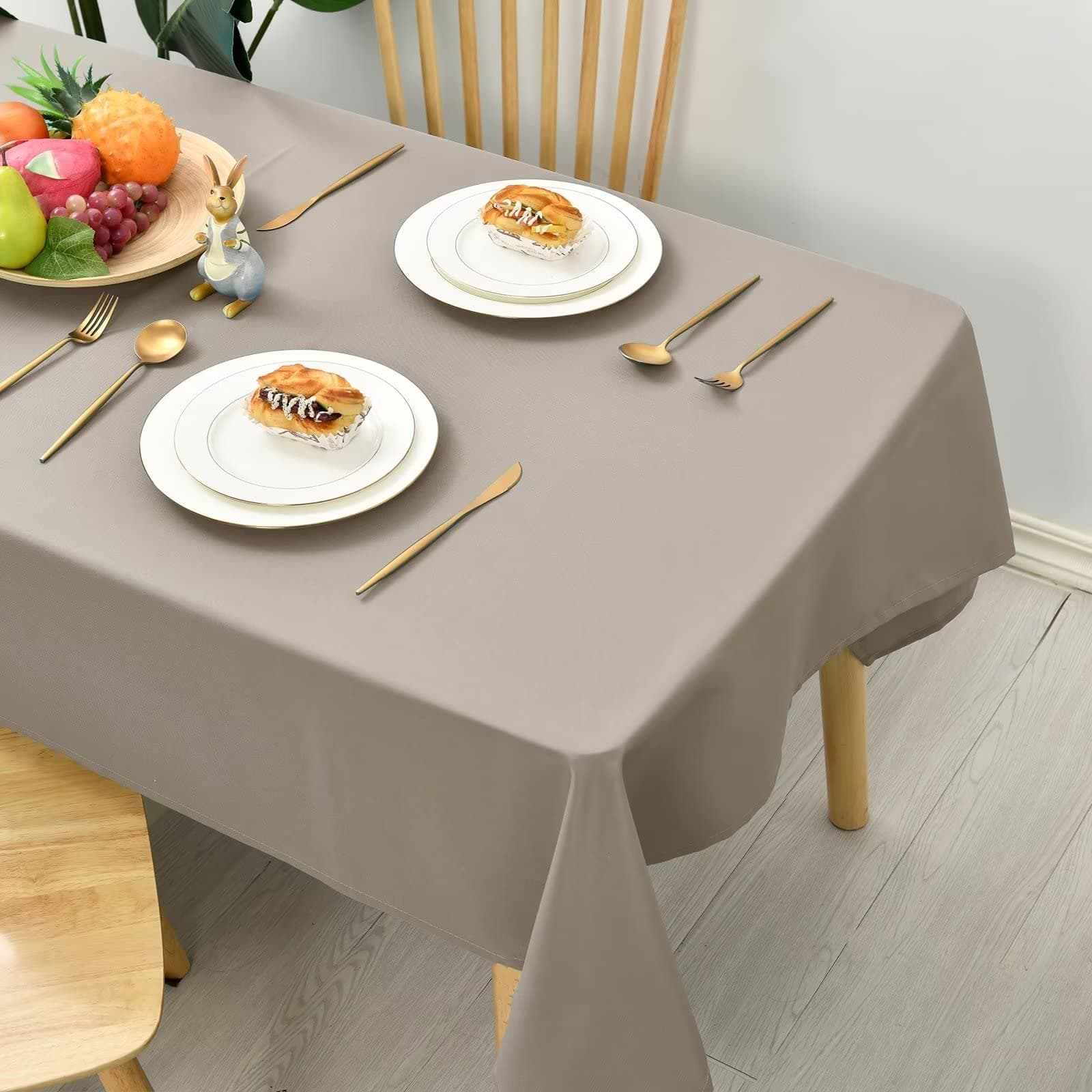 🌸🌟 Hiasan Glatt Tischdecke 100x100cm Taupe - Lotuseffekt - Wasserabweisend 🌟🌸