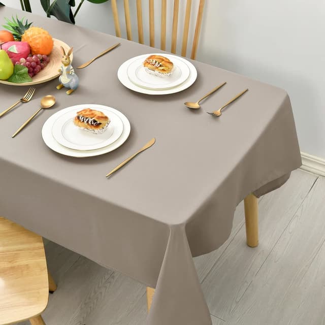 🌸🌟 Hiasan Glatt Tischdecke 100x100cm Taupe - Lotuseffekt - Wasserabweisend 🌟🌸