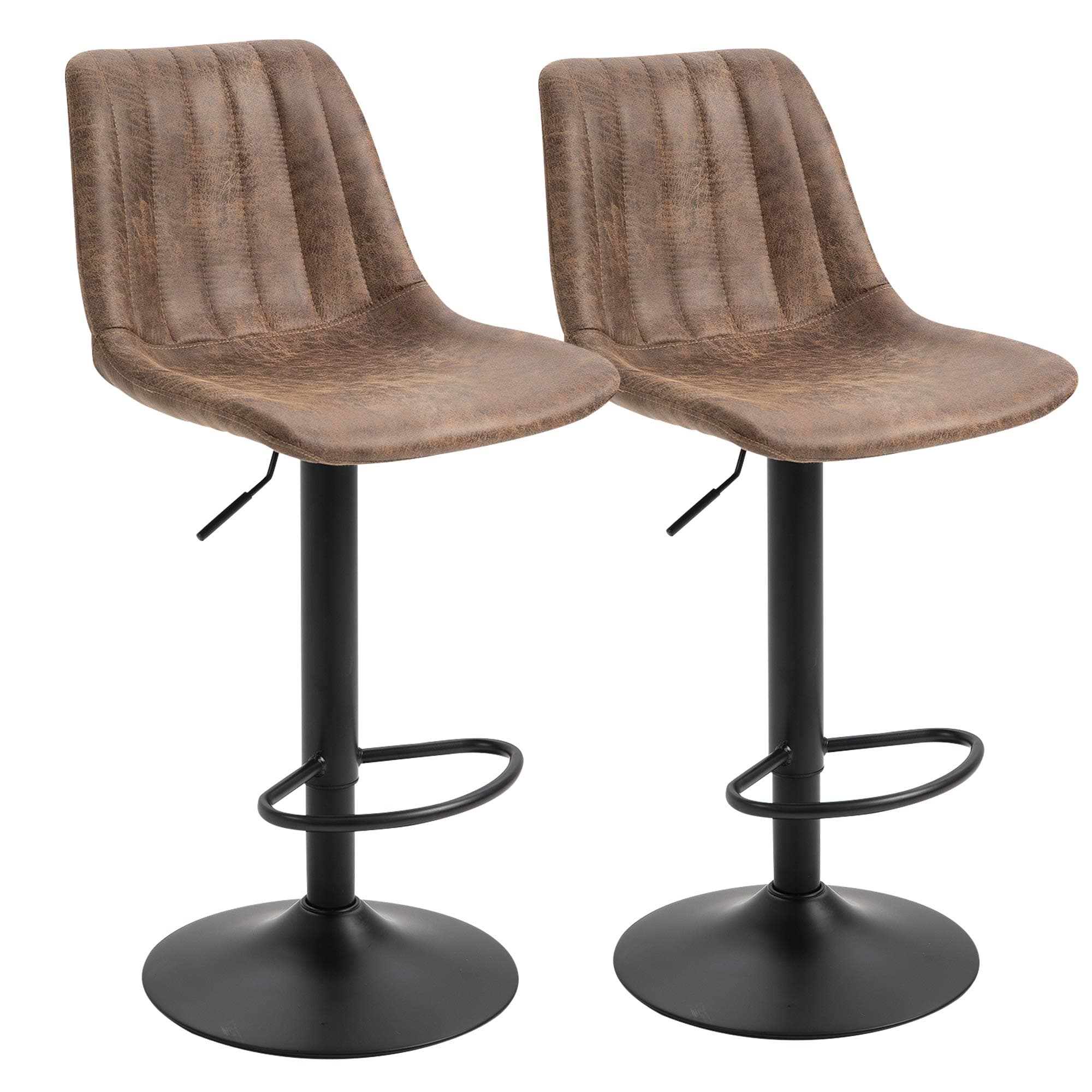 🪑 HOMCOM Barhocker 2er Set - Gepolstert & Höhenverstellbar - Retrodesign 🪑