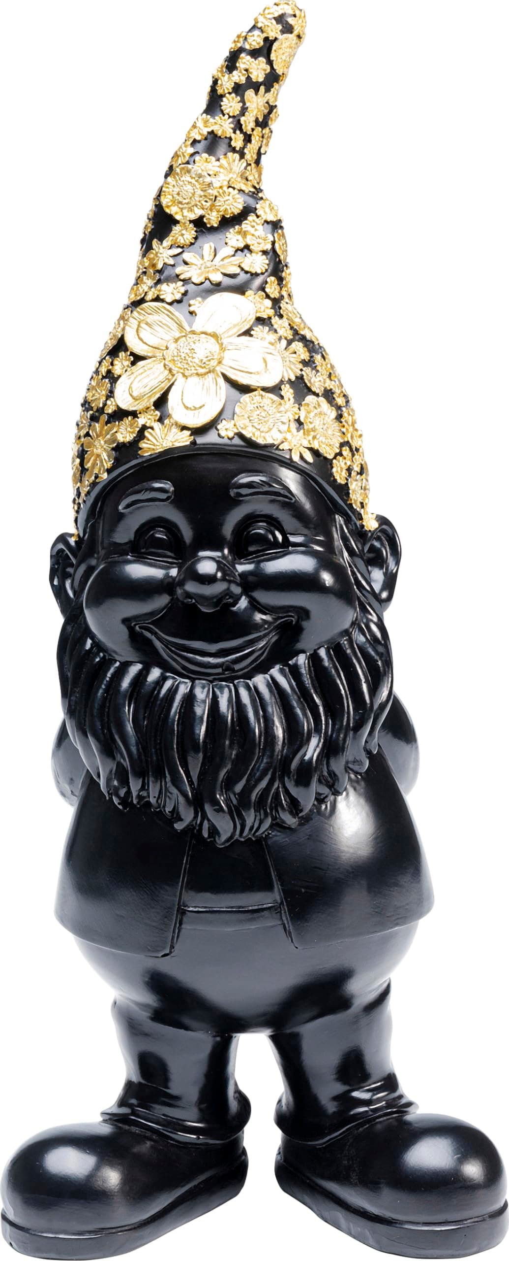 Kare Design Deko Figur Zwerg Standing, Schwarz/Gold 🧝