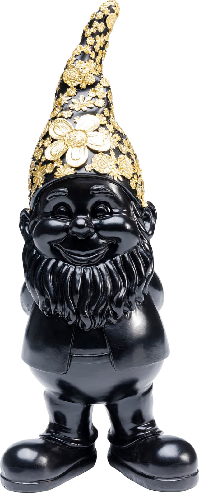 Kare Design Deko Figur Zwerg Standing, Schwarz/Gold 🧝