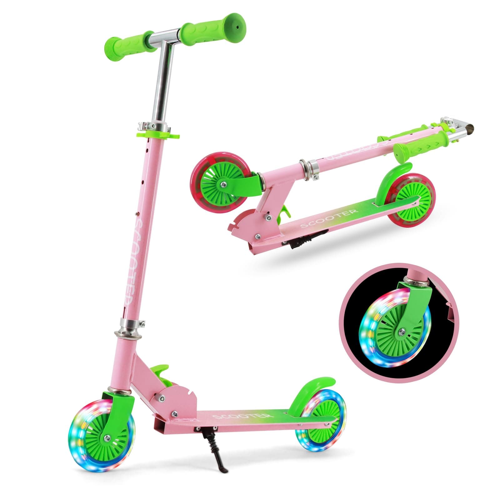 🌈 Y-RAIN Roller Kinder mit 3 Verstellbaren Höhen 🌟 Kinderroller mit LED Räder 🎁 Geschenke für 3-6 Jungen und Mädchen 🛴 Erschwingliche Roller