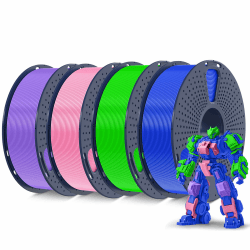 SUNLU PLA+ Filament 1.75mm 4KG 4er Pack - 3D-Druck Filament in Rosa, Lila, Blau, Grün
