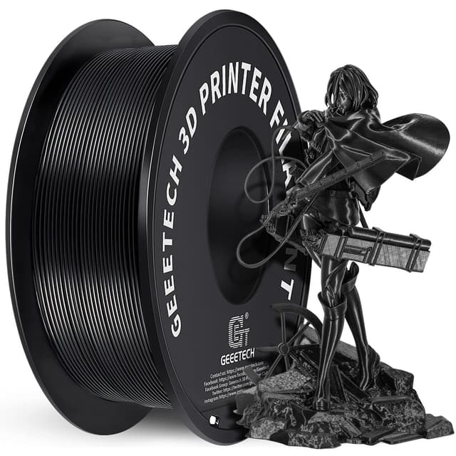 🌟 Super Angebot! GEEETECH Filament PLA 1.75mm, 3D Drucker PLA Filament 1kg Spule, Schwarz Black PLA