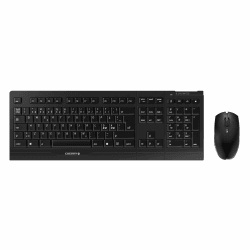 🍒 CHERRY B.UNLIMITED 3.0, Kabelloses Tastatur- und Maus-Set, Pan-Nordisches Layout (QWERTY), 2,4 GHz Funk, Dauerhaft Abriebfeste Tasten, Wiederaufladbar, Schwarz
