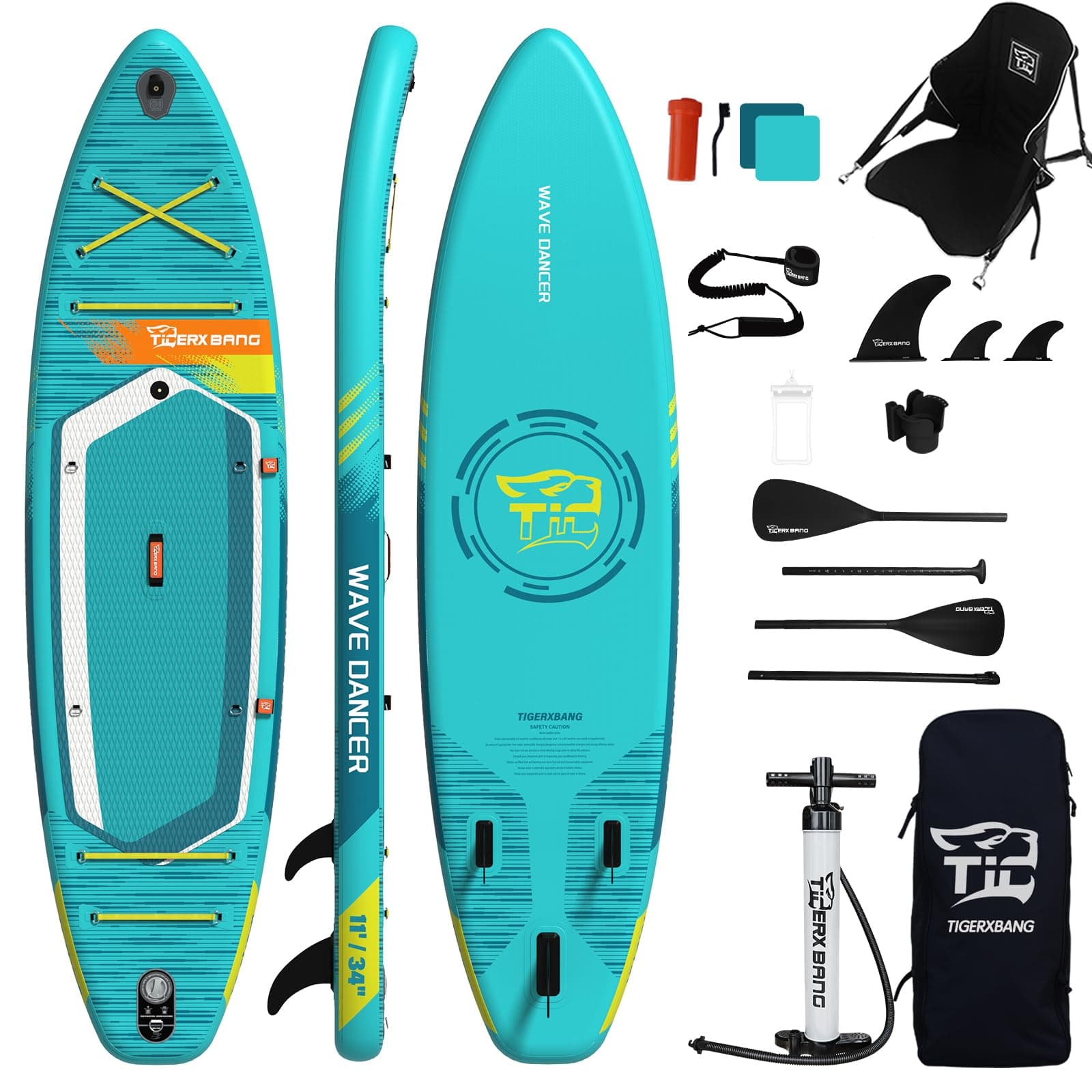 TIGERXBANG Aufblasbares Stand Up Paddle Board Mit Paddleboard Zubehör 🌊🏄‍♂️