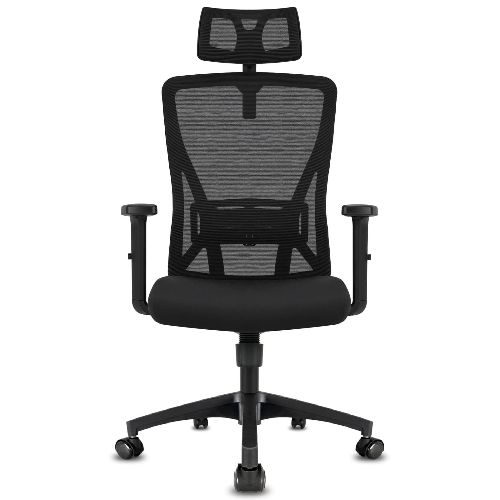Durrafy Bürostuhl Ergonomisch mit Verstellbarer Kopfstütze und Lendenwirbelstütze