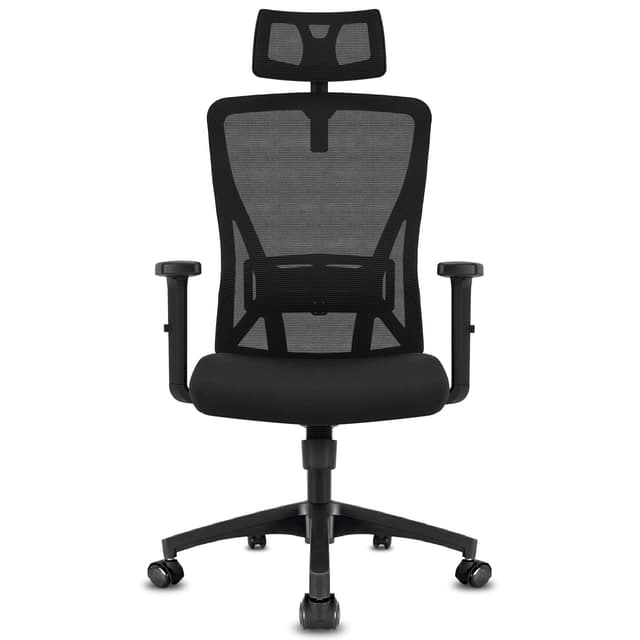 Durrafy Bürostuhl Ergonomisch mit Verstellbarer Kopfstütze und Lendenwirbelstütze