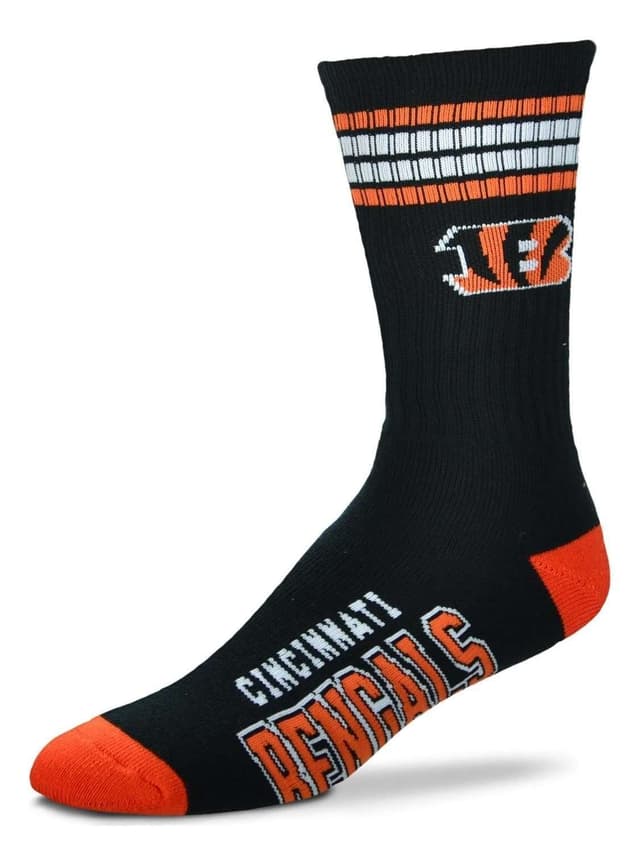 🏈🔶 Fanatics For Bare Feet NFL Stripe Team Sock Socks Socken 43-48 Cincinnati Bengals 🏈🔶