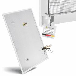 Juskys Fliegengitter für Fenster mit Alu Rahmen 110 x 130 cm - Insektenschutz & Mückenschutz ✅