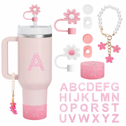 🌸 9-teiliges Stanley Cup Zubehör-Set mit exquisiten Tassen-Zubehör