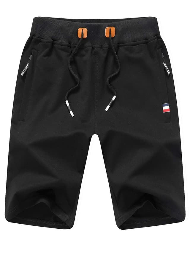 Tansozer Sport Shorts Herren Mit Reißverschluss Schwarz XXL 🏃‍♂️🩳