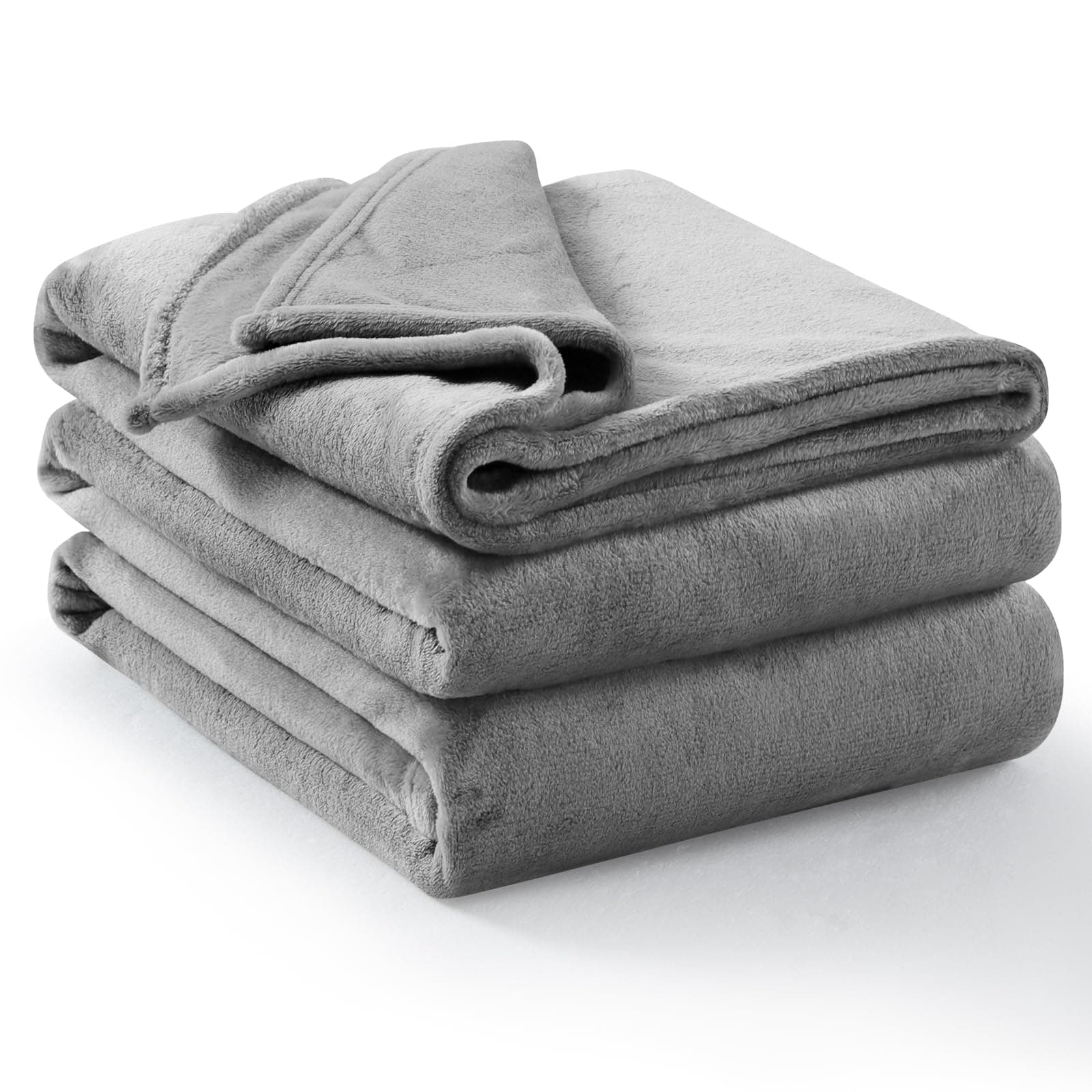 🛋️ Aisbo Kuscheldecke Flauschig Decke Grau - Fleecedecke 230x270 cm Riesige Warme Couchdecke