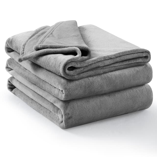 🛋️ Aisbo Kuscheldecke Flauschig Decke Grau - Fleecedecke 230x270 cm Riesige Warme Couchdecke