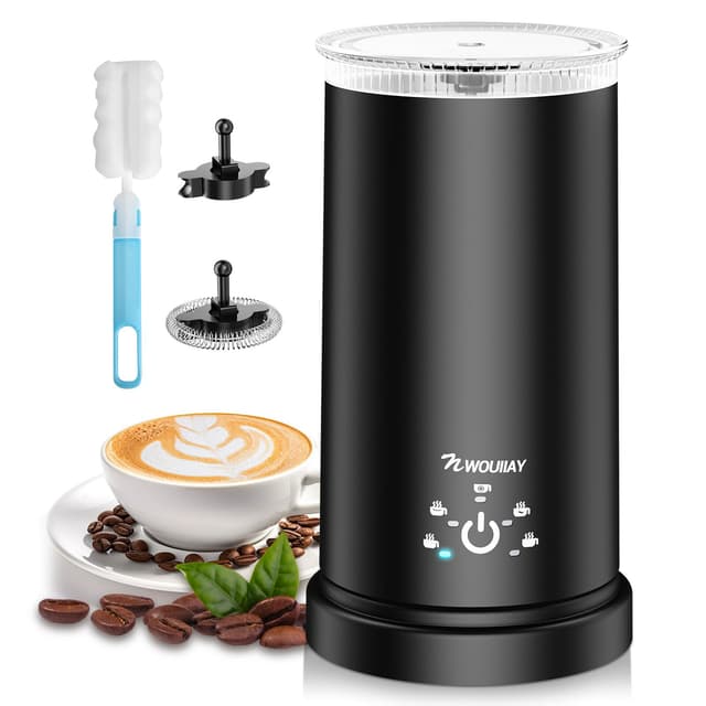 🥛🌟 5 in 1 Milchaufschäumer Elektrisch 600W Automatischer Milchaufschäumer Black 🌟🥛